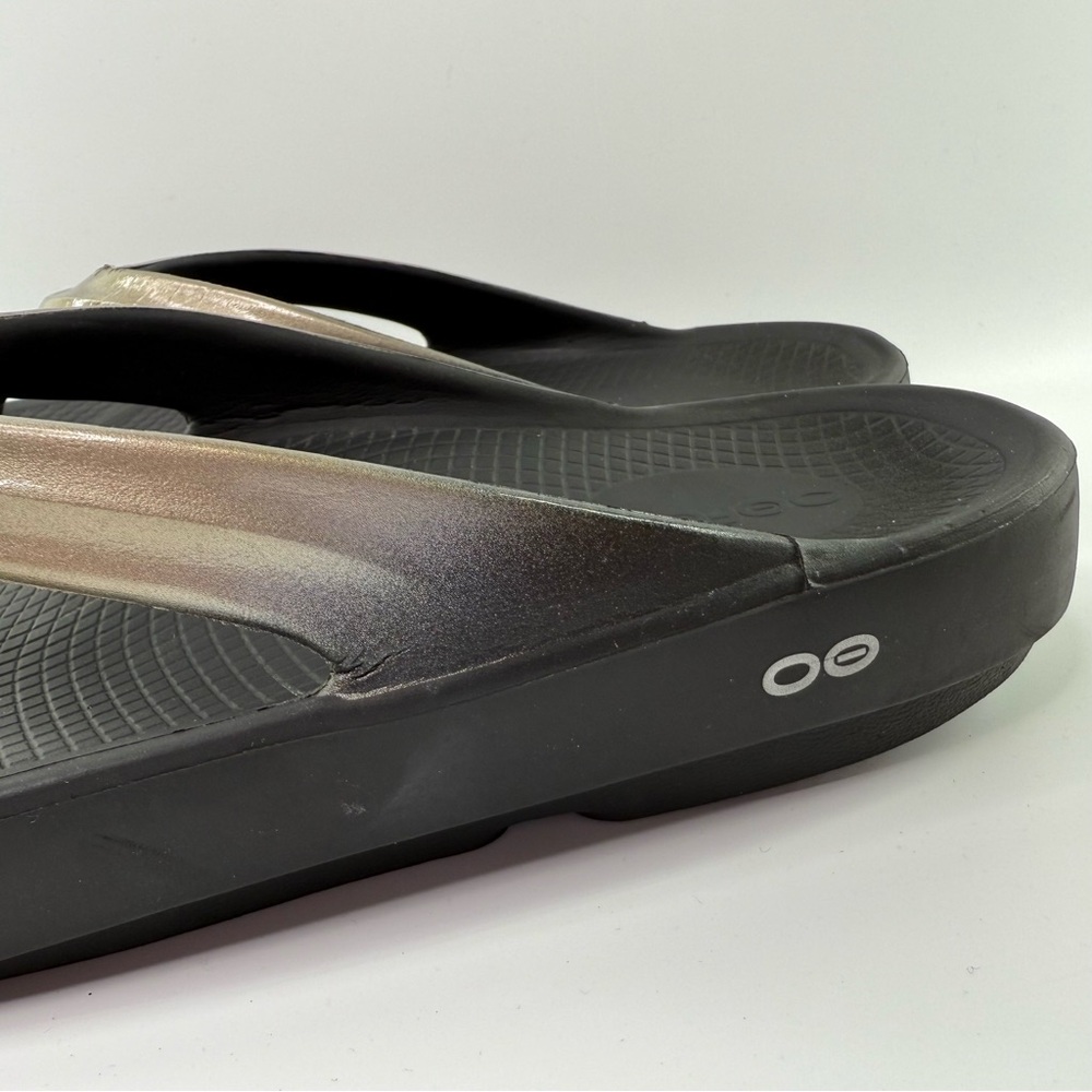 OOFOS OOLALA Luxe Thong Flip Flop Sandals Latte 42/US 11 - Picture 4 of 14